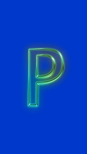 Blue P Letter Wallpaper