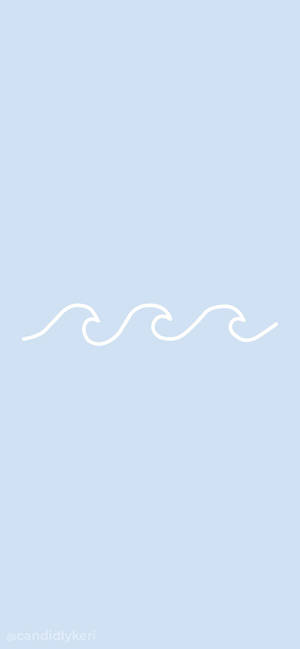 Blue Pastel Aesthetic Minimalist Waves Wallpaper