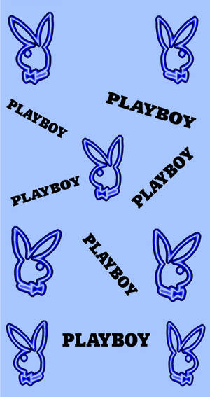 Blue Playboy Pattern Wallpaper