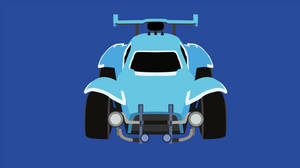 Blue Race Car Art Deco Wallpaper