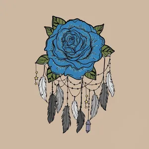Blue Rose Dream Catcher Wallpaper