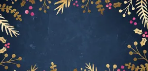 Blue Simple Christmas Festive Illustration Wallpaper