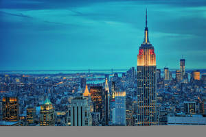 Blue Sky Above Empire State Building Wallpaper