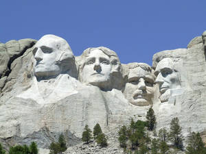 Blue Sky Against Mount Rushmore Wallpaper