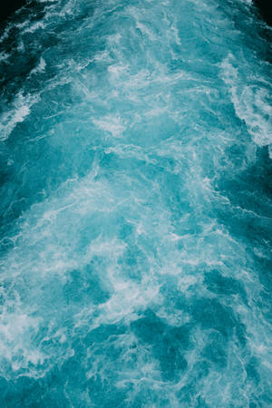 Blue Teal Ocean Waves Wallpaper