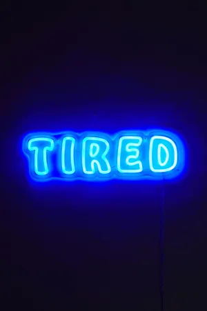 Blue Tired Neon Sign Wallpaper