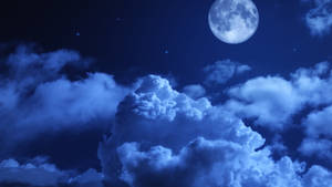 Blue-toned Sky Moonlight 4k Wallpaper