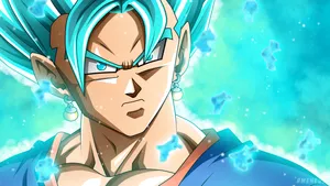 Blue Vegito Frowning Wallpaper