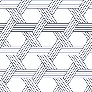 Blue Weave White Pattern Wallpaper