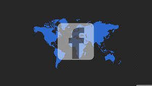 Blue World Map Facebook Black Wallpaper