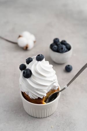 Blueberry Cream Cupcake Wallpaper