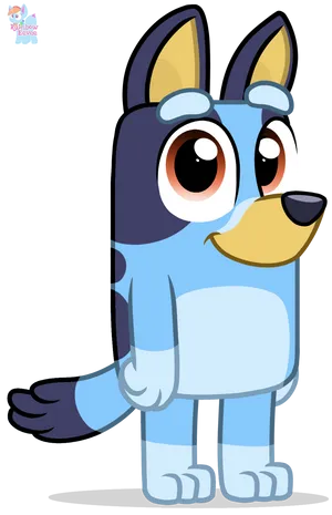 Bluey Fan Art With Large Eyes Wallpaper