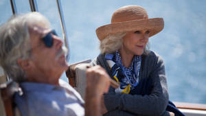 Blythe Danner Wearing Straw Bowler Wallpaper