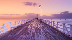 Boardwalk At Sunset Macbook Pro Aesthetic Wallpaper