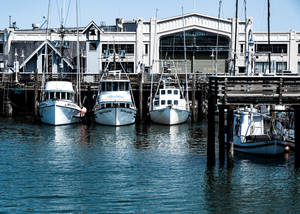 Boat And Yachts At The Pier Wallpaper
