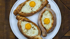 Boat Shaped Georgian Food Khachapuris Wallpaper