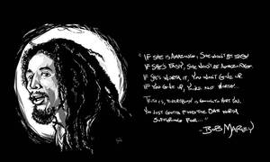Bob Marley Drawing And Quotes Wallpaper