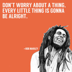Bob Marley Quotes Orange Poster Wallpaper