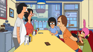 Bob's Burgers Characters Catching A Thief In Action Wallpaper