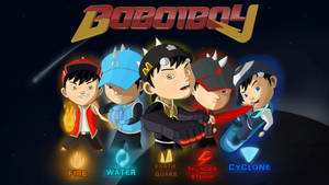 Boboiboy Hd Elemental Superhero Forms Wallpaper