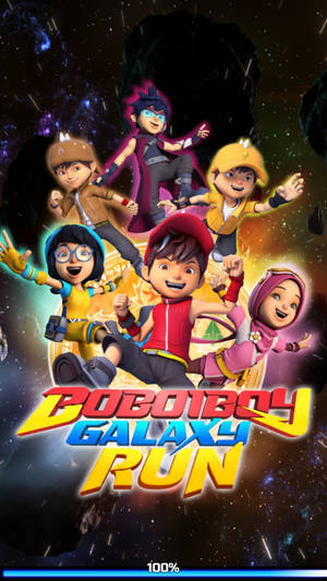 Boboiboy Hd Galaxy Run Mobile Game Wallpaper