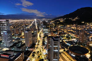 Bogota Road With Strong Lights Wallpaper