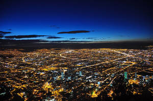 Bogota With City Lights View Wallpaper