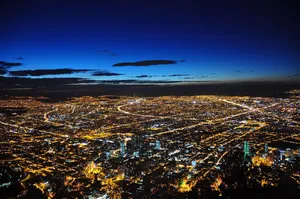 Bogota With City Lights View Wallpaper