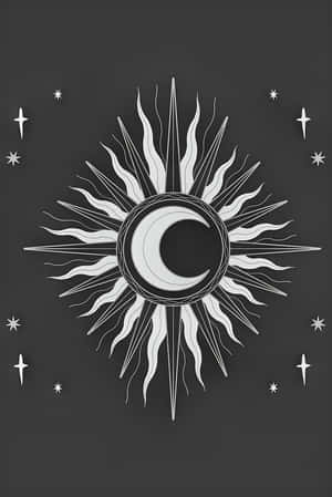 Bohemian Sun Moon Art Wallpaper