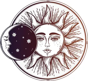 Bohemian Sun Moon Art Wallpaper