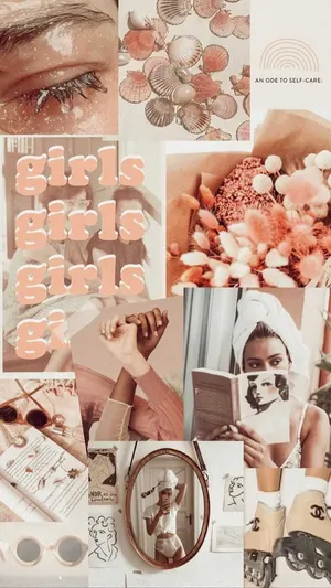 Boho Aesthetic Girls Collage Wallpaper