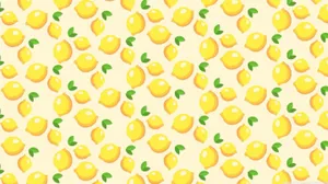 Boho Aesthetic Lemon Pattern Wallpaper