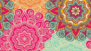 Boho Floral Mandala Pattern Wallpaper