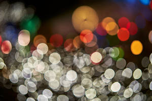 Bokeh Colorful Glitter Black Backdrop Wallpaper