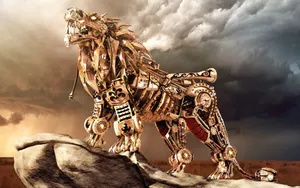 Bold Abstract Lion Wallpaper