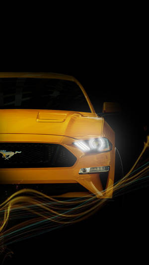 Bold And Captivating Yellow 4k Car On A Black Backdrop For Iphone Wallpaper Wallpaper