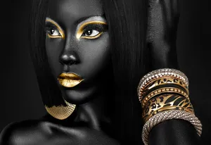 Bold And Dramatic Desktop Featuring Black And Gold Wallpaper