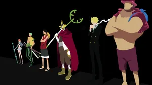 Bold Minimalistic Art Of One Piece Anime Character In Soothing Colors. Wallpaper