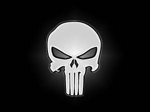 Bold Outline White Punisher Skull Wallpaper