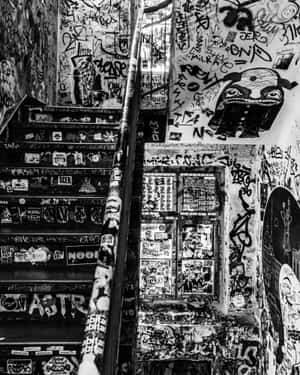 Bold Urban Art In Monochrome Wallpaper