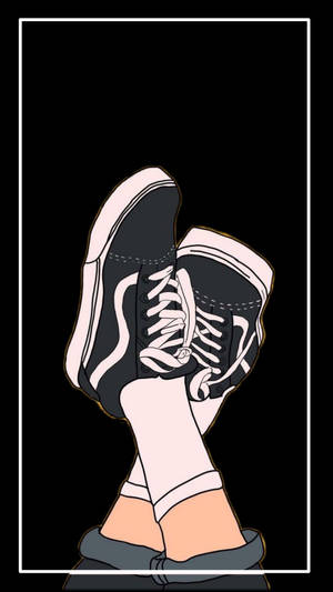 Boldly Embracing The Tomboy Aesthetic With Black Sneakers Wallpaper
