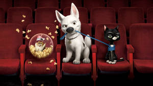 Bolt With Friends In Cinema Wallpaper