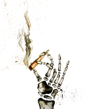 Bone Hand Smoking Blunt Wallpaper
