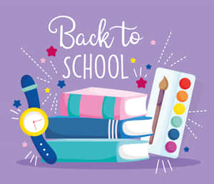 Books With Back To School Text Wallpaper