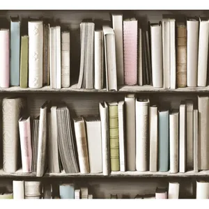 Bookshelf Pastel Books Wallpaper