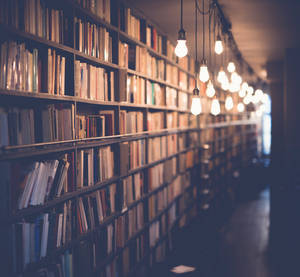 Bookshop Night Light Wallpaper