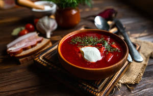 Borscht Wooden Bowl Wallpaper