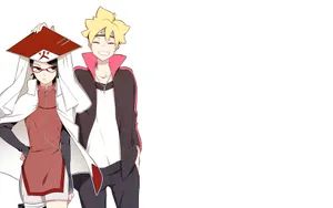 Boruto And Sarada Hokage Outfit Wallpaper