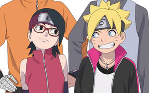 Boruto And Sarada Smiling At Each Other