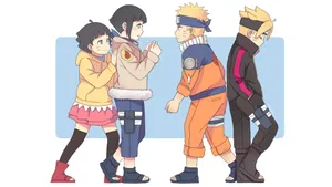 Boruto Himawari Naruto And Hinata Meeting Wallpaper